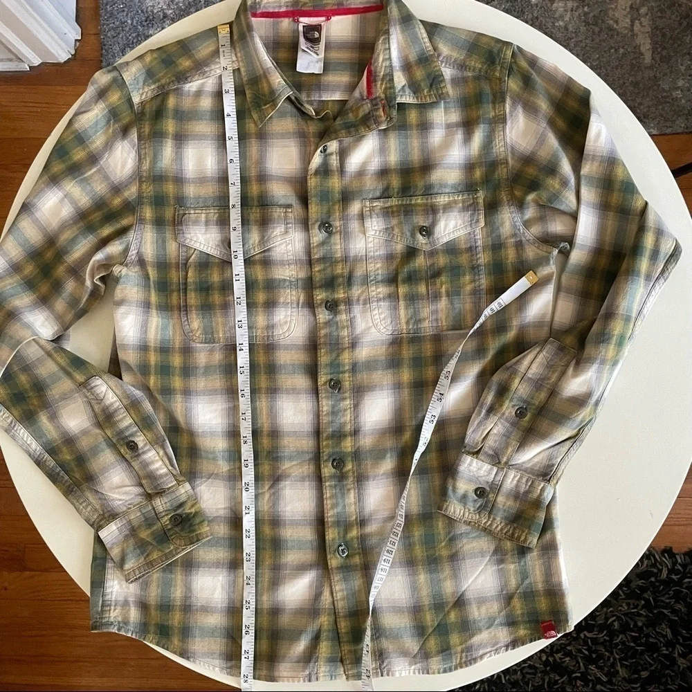 The North Face Flannel Button Down Shirt Green Men’s Size Small